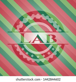 Lab christmas colors emblem. Vector Illustration. Detailed.