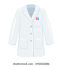 Lab Coat Emoji Icon Illustration. Science Laboratory Vector Symbol Emoticon Design Doodle Vector.