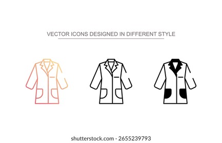 Projeto de ícone de revestimento de laboratório com ilustração de estoque de fundo branco