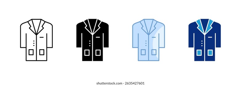 Lab Coat Icon Set Multiple Style Collection