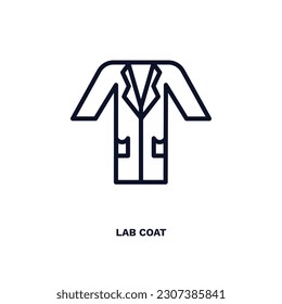 lab coat icon. Thin line lab coat icon from fashion and things  collection. Outline vector isolated on white background. Editable lab coat symbol can be used web and mobile