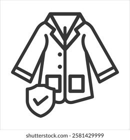 Lab Coat Icon Vector Illustration Outline
