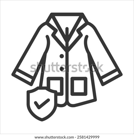 Lab Coat Icon Vector Illustration Outline