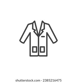 Lab Coat line icon. linear style sign for mobile concept and web design. Medical uniform outline vector icon. Symbol, logo illustration. Vector graphics