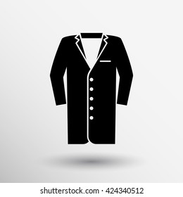 Lab coat line icon male equipment illustration logo.