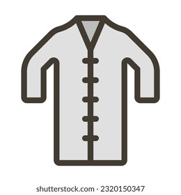 Lab Coat Thick Line Filled Colors For Personal And Commercial Use.
