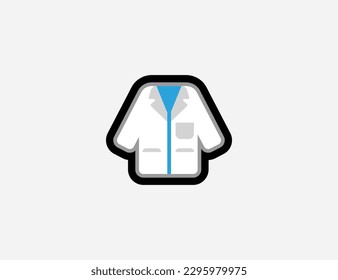 Lab Coat vector icon. Emoji illustration. Isolated medical, surgery jacket, coat vector emoticon