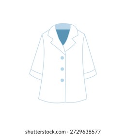 Lab coat vector icon illustration. Protective clothing worn by scientists, students, and medical professionals in laboratories and research facilities.