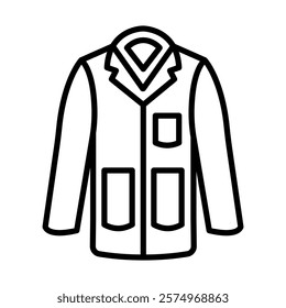 Lab Coat Vector Line Icon Design