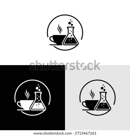 lab coffee logo icon with minimalist  design style