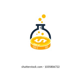 Lab Coin Icon Logo Design Element