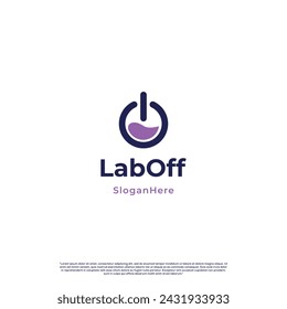 Combinación de laboratorio con plantilla de diseño de logotipo de apagado
