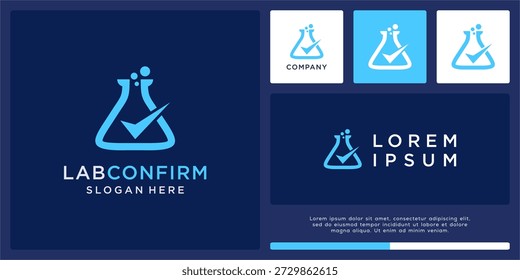 Modelo de design de logotipo de confirmação de laboratório.