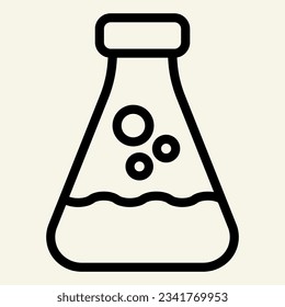 Lab conical flask line icon. Mensura equipment outline style pictogram on white background. Laboratory glass mobile concept web design. Vector graphics.