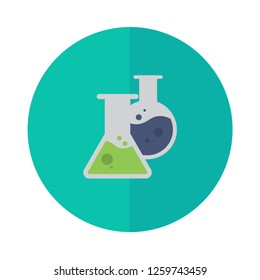 lab container glass icon. science, chemistry, experiment symbol. flat design.