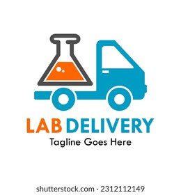 Lab delivery design logo template illustration