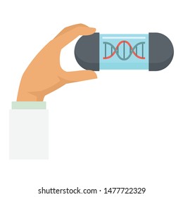 Lab dna capsule icon. Flat illustration of lab dna capsule vector icon for web design