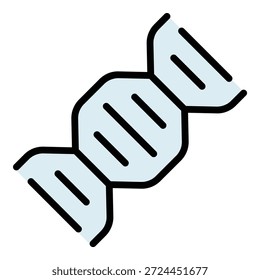 Vector de contorno de icono de ADN de laboratorio. laboratorio de Ciencia. Prueba química de color plano