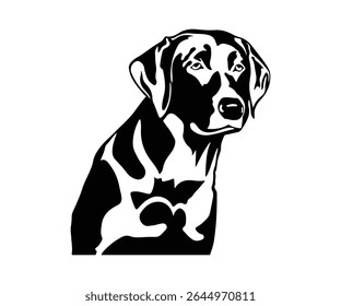 Ilustração do vetor da cabeça do cão de laboratório, projeto gráfico da cabeça do laboratório