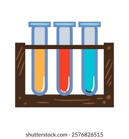 Lab equipment for chemistry lessons: test tube holder. Flat design vector on white background