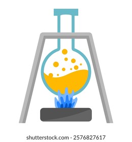 Lab equipment for chemistry lessons: test tubes, flasks, beakers, and more. Flat design vector on white background