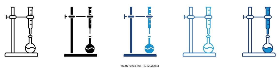 Icono de equipo de laboratorio establecido en múltiples estilos