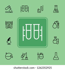 Lab equipment line icon set. Laboratory, beaker, microscope. Chemistry concept. Can be used for topics like science, research, medicine