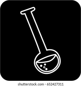 lab equipment science white glass cylinder icon vector in black background