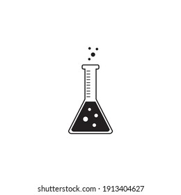 Lab Equipments. Laboratory Experiment, Black Test Tube Outline Vector. Flasks. Erlenmeyer Flask Chemistry Beaker With Chemical. Lab Flask Vector Line Icon Isolated. Chemical Reaction Linear Icon