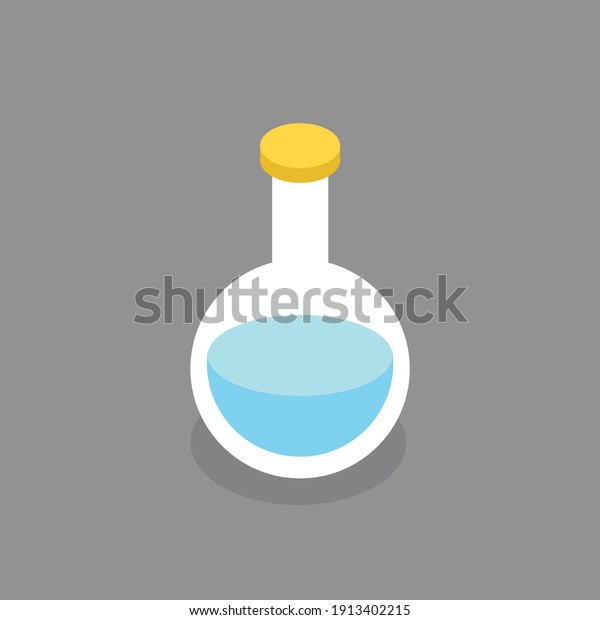 Lab\
equipments. Laboratory Experiment symbol, Test Tube Vector. Flask\
icon. Erlenmeyer flask chemistry beaker with chemical. Lab flask\
vector icon isolated. Chemical reaction\
concept