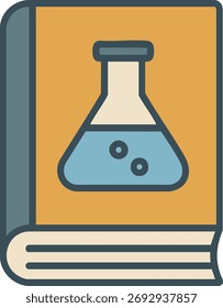 Ícone de livro de experimentos laboratoriais para pesquisa educacional
