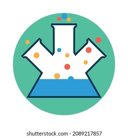 Icono del vector de relleno de color de experimento de laboratorio

