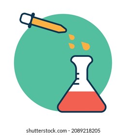 Lab Experiment Color Fill Vector Icon

