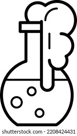 Lab Experiment failure vector line icon design, Biochemistry symbol, Biological processes Sign, bioscience and engineering stock illustration, Chemical Over boiling Concept