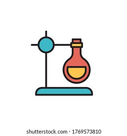 lab experiment icon filled outline vector illustration full color. isolated on white background