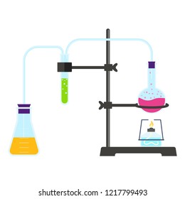 Lab experiment icon. Flat illustration of lab experiment vector icon for web design