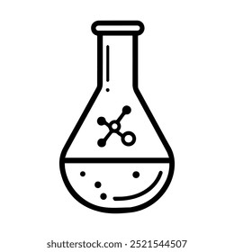 Lab experiment icon or modern line symbol. Vector line art and icon design with bold outline. Black and white Pixel Perfect minimalistic symbol isolated white background. Silhouette simple thin sign