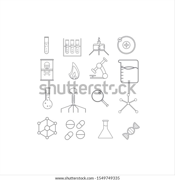 Lab Experiment Line Icons Set Vector Stock Vector (Royalty Free) 1549749335