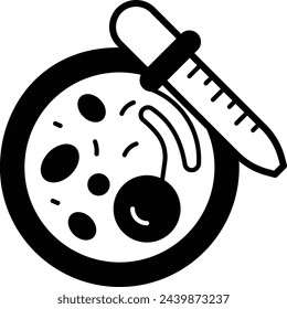 In lab Experiment on Petrivector outline design, Biochemistry symbol, Biological processes Sign,bioscience and engineering stock illustration, Testing and Observation Microscope view Concept