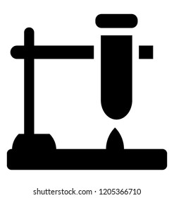 
Lab experiment in a test tube over flame 
