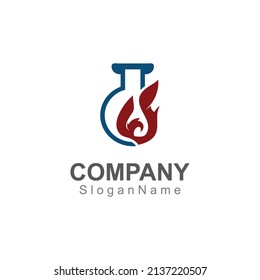 Vector de diseño con logotipo de incendio. Creative Lab con icono de fuego