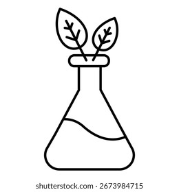 Lab Flask Chemical Experiment Vector Illustration Icon Design for Healthcare Study