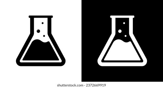 Lab flask for chemistry design. Medical health symbol. Glass beaker illustration.