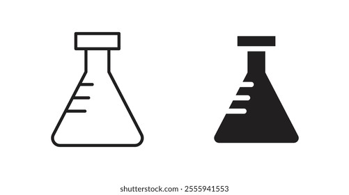Lab flask flat simple vector symbols illustration.