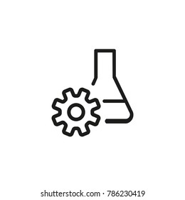 Lab flask with gear icon