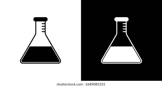 Icono de frasco de laboratorio. El Vector de silueta negro