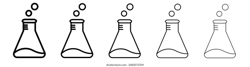 Icono de frasco de laboratorio signo de Vector blanco y negro