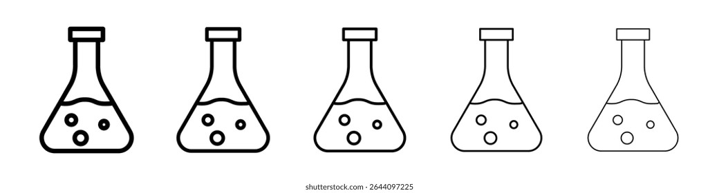 Concepto de icono de frasco de laboratorio. Diseño gráfico, logotipo, Web, interfaz de usuario.