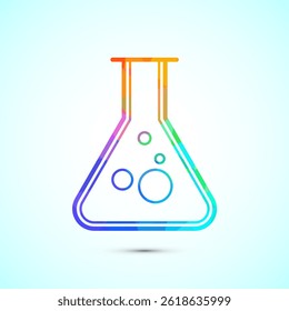Lab flask icon design illustration, chemical flask icon sign symbol in low poly style