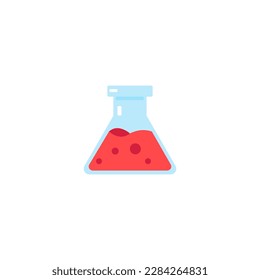 Lab flask icon. Flat vector illustration. 